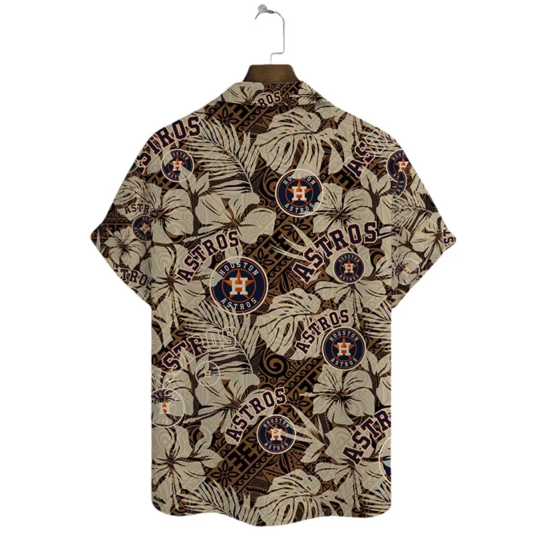 Houston Astros Palm Leaf Elegance Hawaiian Shirt