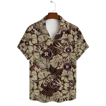 Houston Astros Palm Leaf Elegance Hawaiian Shirt