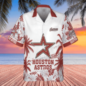 Houston Astros Palm Sunset Custom Hawaiian Shirt Front - TeeAloha