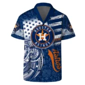 Houston Astros Palm Sunset Hawaiian Shirt Front - TeeAloha