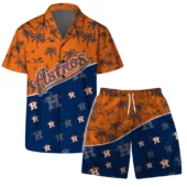 Houston Astros Palms Stars Island Vibe Hawaiian Shirt Front With Short - TeeAloha