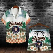 Houston Astros Paradise Vibes Hawaiian Shirt Front With Short - TeeAloha