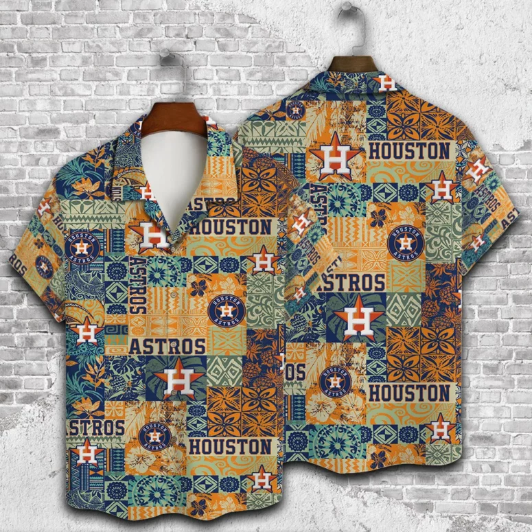 Houston Astros Tribal Leaf Hawaiian Shirt