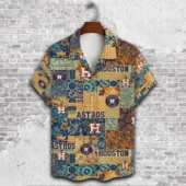 Houston Astros Patchwork Island Hawaiian Shirt Front - TeeAloha