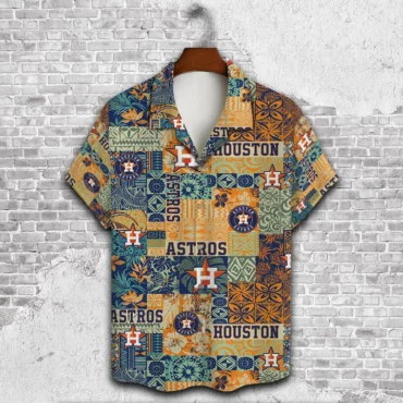 Houston Astros Tribal Leaf Hawaiian Shirt