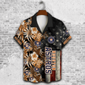 Houston Astros Patriotic Tropics Hawaiian Shirt Front - TeeAloha