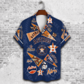 Houston Astros Pennant Pride Hawaiian Shirt Front - TeeAloha