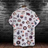 Houston Astros Pinstripe Icons Hawaiian Shirt Back - TeeAloha