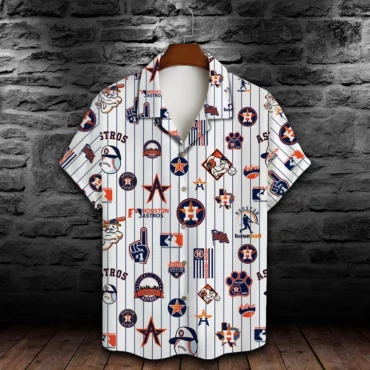 Houston Astros Pinstripe Icons Hawaiian Shirt