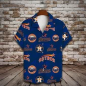 Houston Astros Retro Starburst Hawaiian Shirt Front - TeeAloha