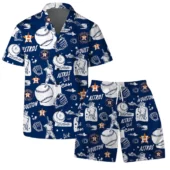 Houston Astros Sketch Play Hawaiian Shirt With Short - TeeAloha