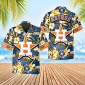 Houston Astros Starburst Hibiscus Hawaiian Shirt - TeeAloha