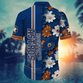 Houston Astros Striped Bloom Hawaiian Shirt Back - TeeAloha