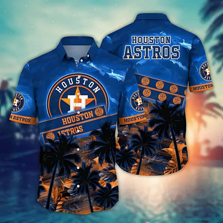 Houston Astros Sunset Palms Hawaiian Shirt