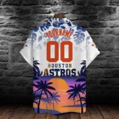 Houston Astros Sunset Paradise Custom Hawaiian Shirt Back - TeeAloha