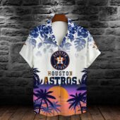 Houston Astros Sunset Paradise Custom Hawaiian Shirt Front - TeeAloha