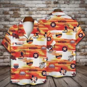 Houston Astros Sunset Stripes Hawaiian Shirt - TeeAloha