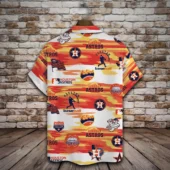 Houston Astros Sunset Stripes Hawaiian Shirt Back - TeeAloha