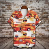 Houston Astros Sunset Stripes Hawaiian Shirt Front - TeeAloha