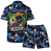 Houston Astros Tiki Surf Hawaiian Shirt Back With Short - TeeAloha