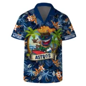 Houston Astros Tiki Surf Hawaiian Shirt Front - TeeAloha