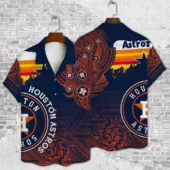 Houston Astros Tribal Blaze Hawaiian Shirt - TeeAloha