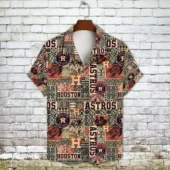 Houston Astros Tribal Heritage Hawaiian Shirt Front - TeeAloha