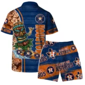 Houston Astros Tropical Flamingo Hawaiian Shirt Back With Short - TeeAloha