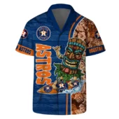 Houston Astros Tropical Flamingo Hawaiian Shirt Front - TeeAloha