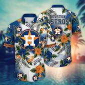 Houston Astros Tropical Floral Burst Hawaiian Shirt - TeeAloha