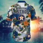 Houston Astros Tropical Floral Burst Hawaiian Shirt Back - TeeAloha