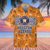 Houston Astros Tropical Horizon Hawaiian Shirt Front - TeeAloha