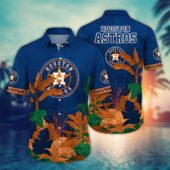 Houston Astros Tropical Leaf Hawaiian Shirt - TeeAloha