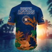 Houston Astros Tropical Leaf Hawaiian Shirt Back - TeeAloha