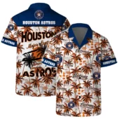 Houston Astros Tropical Palm Sunset Hawaiian Shirt - TeeAloha