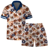 Houston Astros Tropical Palm Sunset Hawaiian Shirt Front With Short - TeeAloha