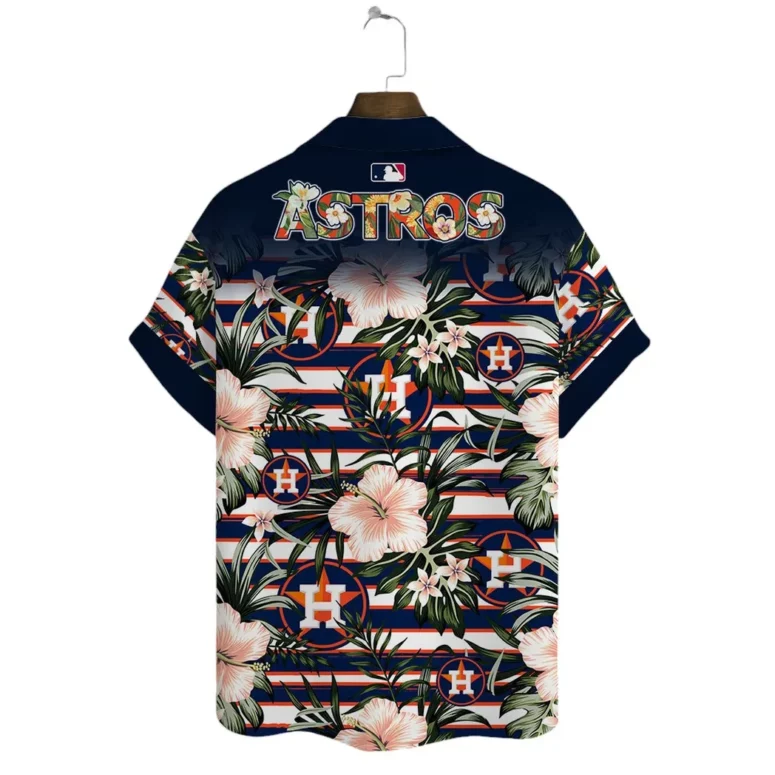 Houston Astros Tropical Stripes Hawaiian Shirt