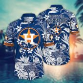 Houston Astros White Floral Breeze Hawaiian Shirt - TeeAloha