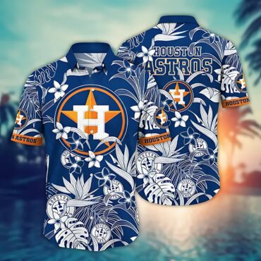 Houston Astros White Floral Breeze Hawaiian Shirt