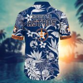 Houston Astros White Floral Breeze Hawaiian Shirt Back - TeeAloha