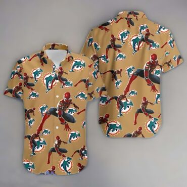 Miami Dolphin Spiderman Exclusive Avengers Hawaiian Shirt