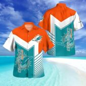 Miami Dolphins Chevron Champion Hawaiian Shirt