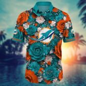 Miami Dolphins Coastal Dream Hawaiian Shirt Front - TeeAloha