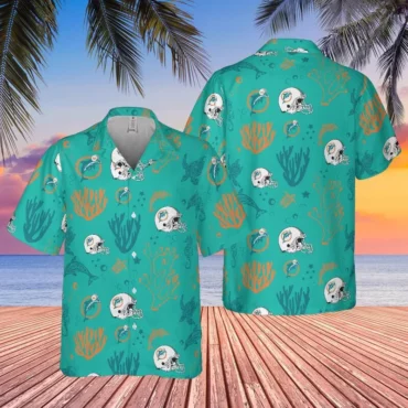 Miami Dolphins Coral Reef Tropical Hawaiian Shirt