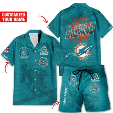 Miami Dolphins Custom Champion Set Hawaiian Shirt