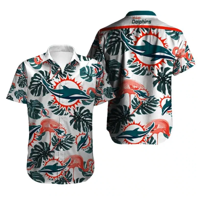 Miami Dolphins Flamingo Breeze Hawaiian Shirt