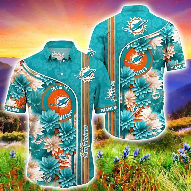 Miami Dolphins Floral Dream Hawaiian Shirt