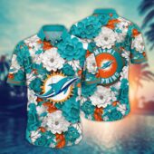 Miami Dolphins Floral Fiesta Hawaiian Shirt - TeeAloha