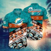 Miami Dolphins Floral Fusion Hawaiian Shirt