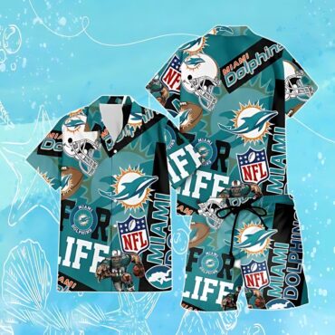 Miami Dolphins For Life NFL Hawaiian Shirt